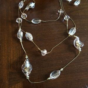 vintage clear light pink necklace/earrings